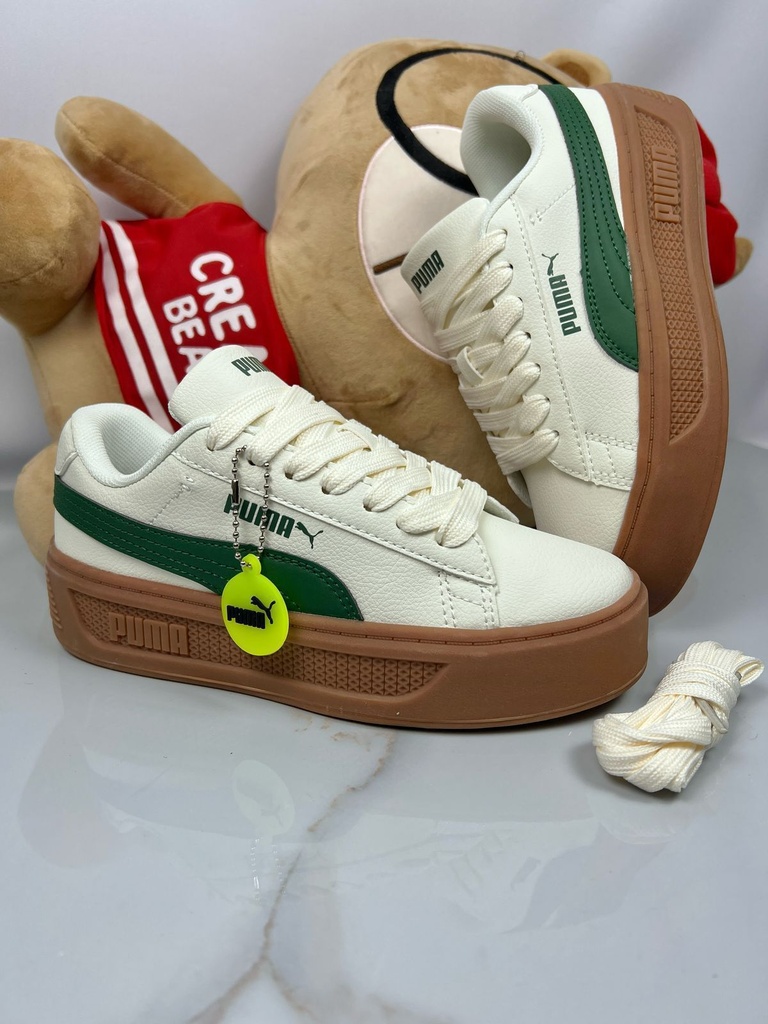 Puma Parma Plataforma Beige Verde PM144