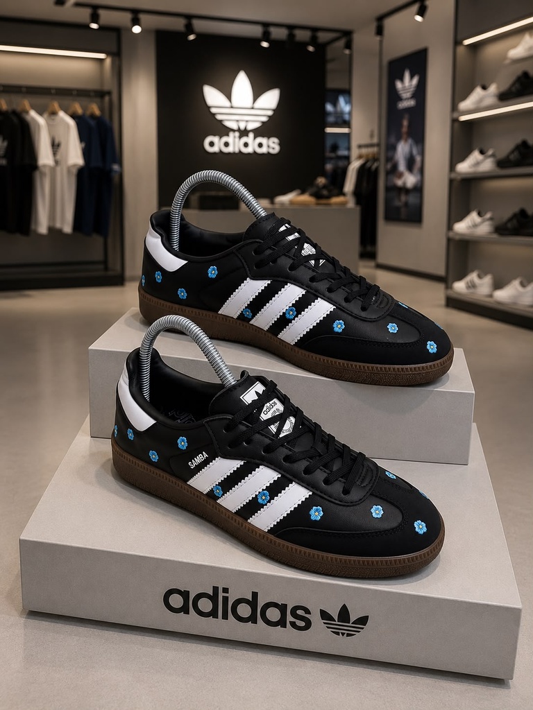 Adidas Samba Negro Flores AD458