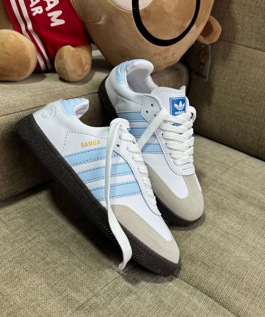 Adidas Samba Blanca Azul AD419