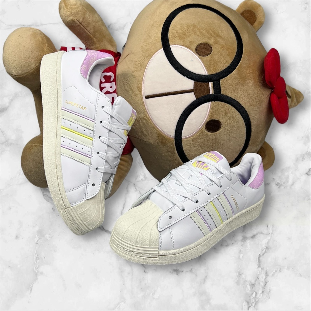 Adidas Superstar Blanco Talon Rosado AD309