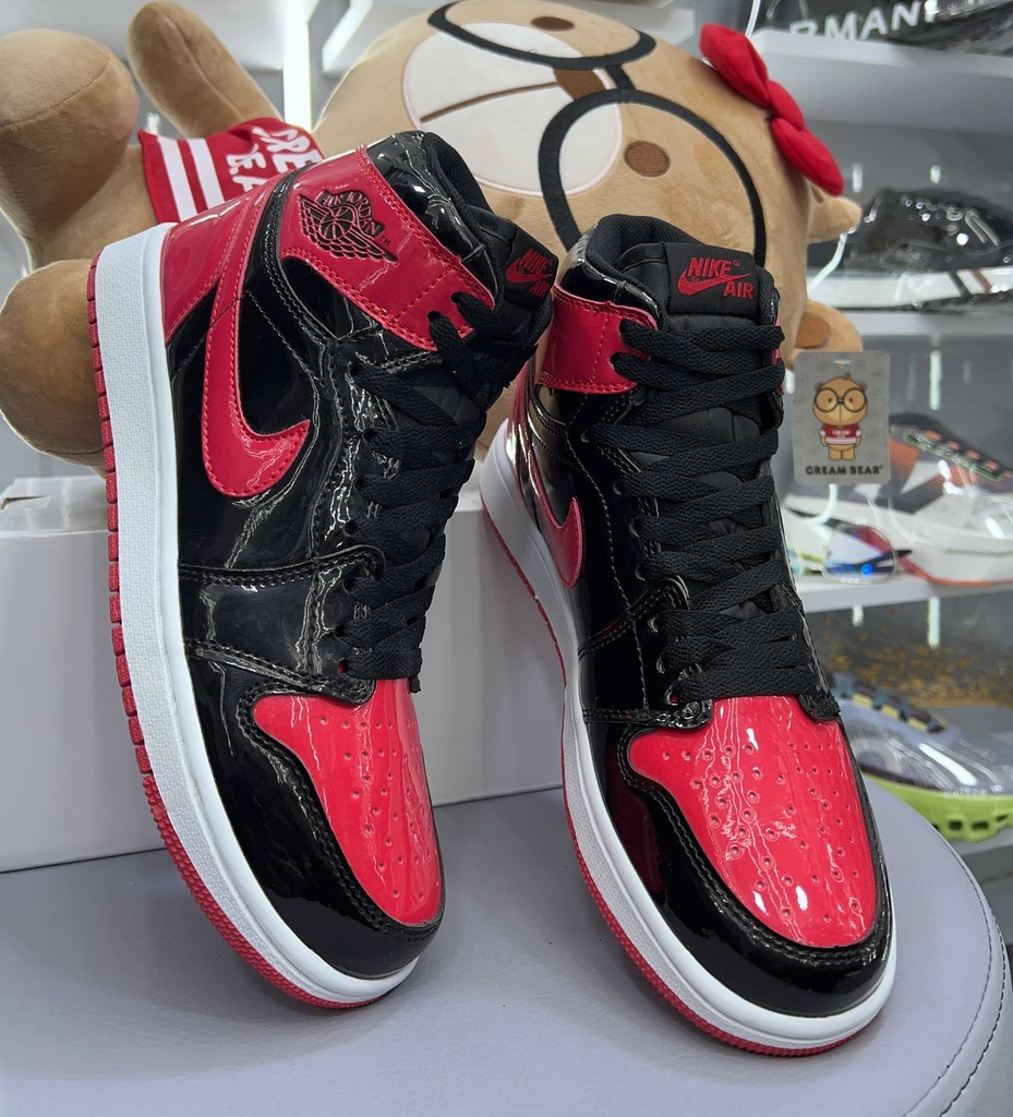 Jordan Retro 1 Bota Negro Rojo Charol JD250 (DF1-152)