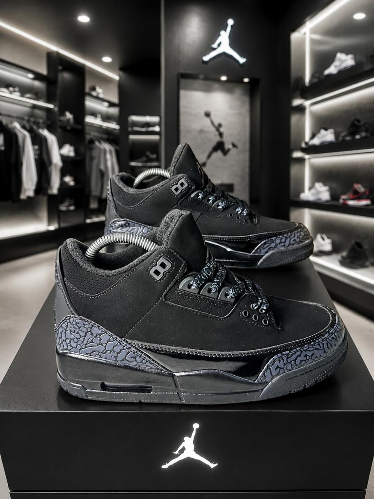 Jordan Retro 3 Todo Negro JD155