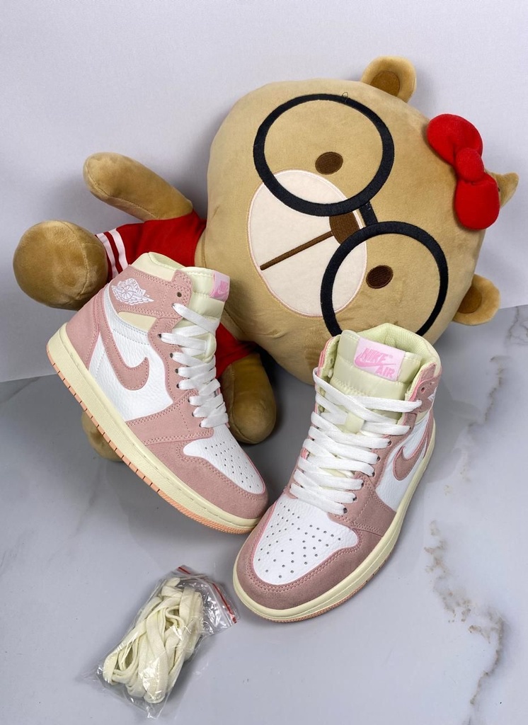 Jordan Retro 1 Bota Blanca Rosada JD257 