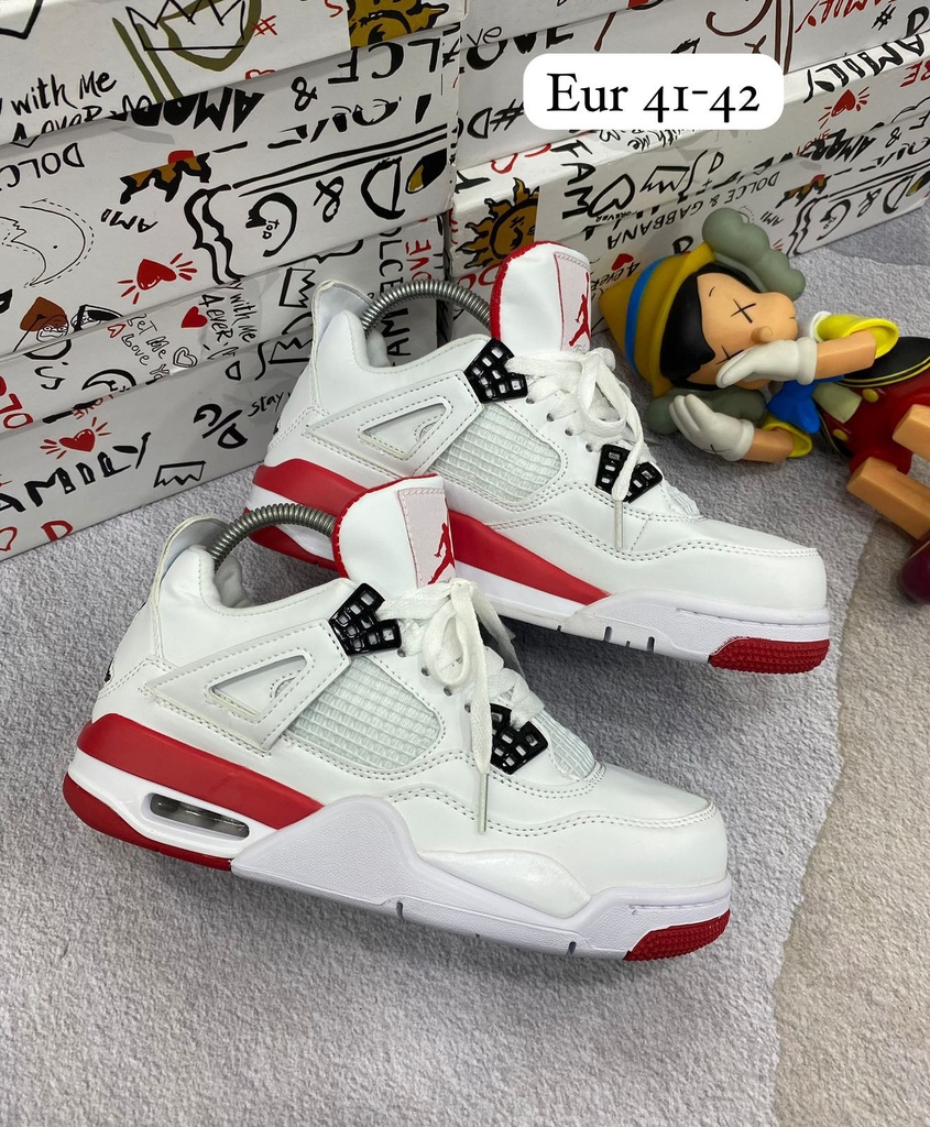 Jordan Retro 4 Blanca Suela Roja JD146