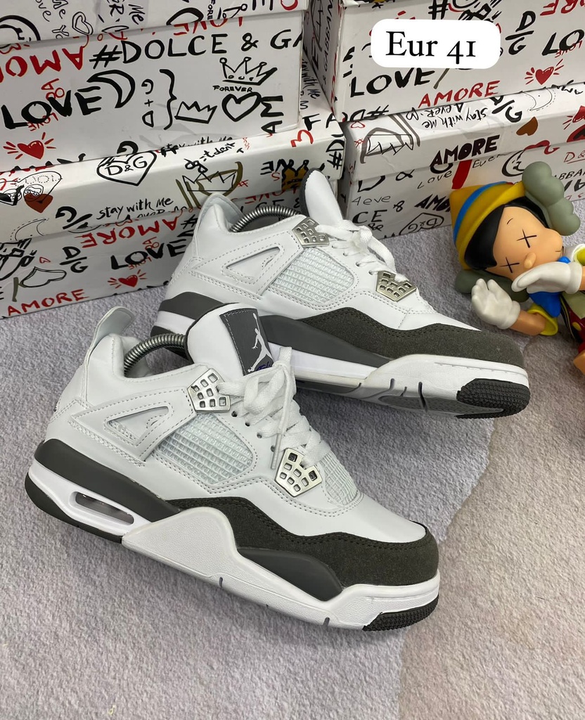 Jordan Retro 4 Blanco Gris 