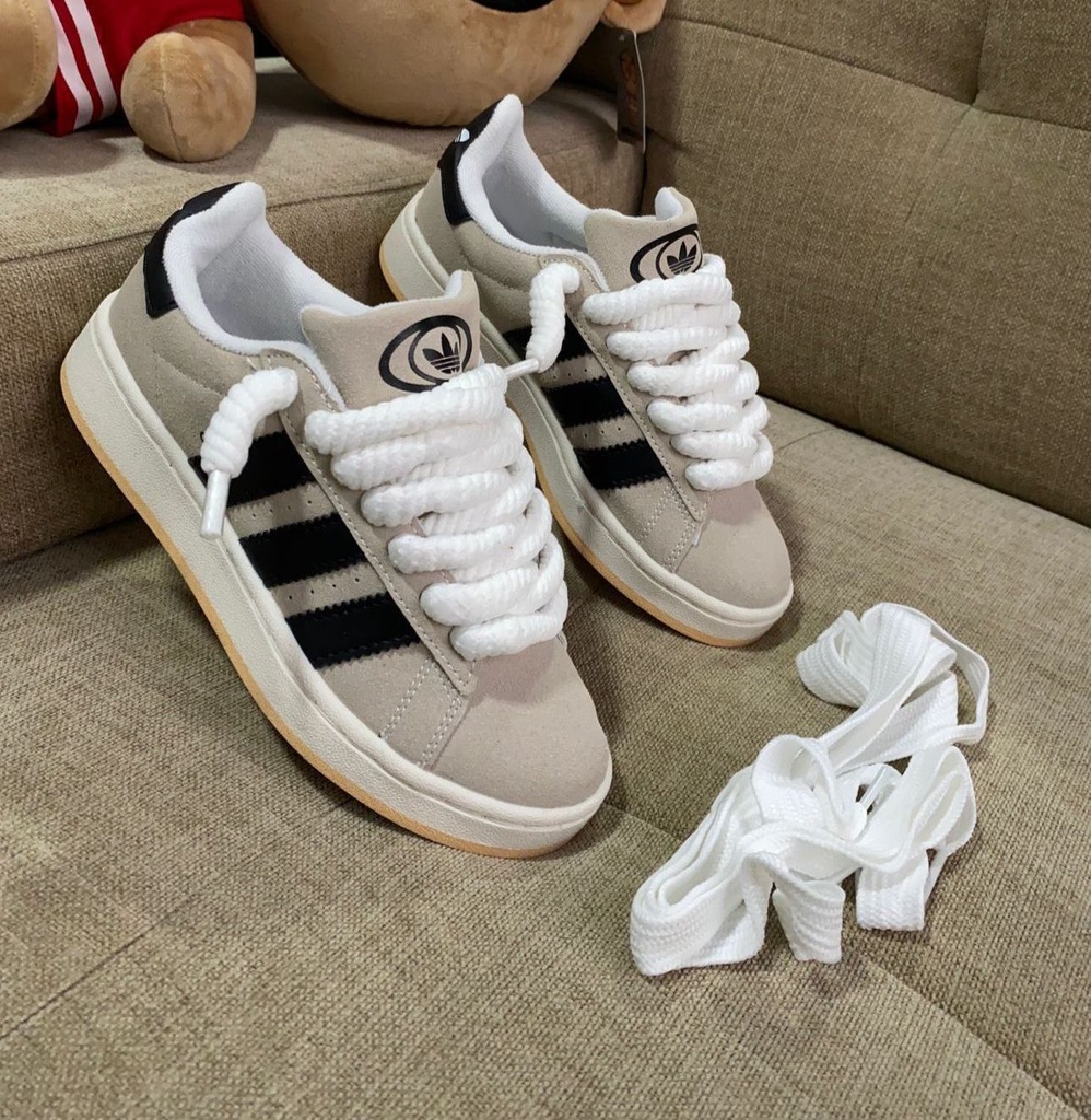 Adidas Campus Trenza Beige Suela Goma AD384