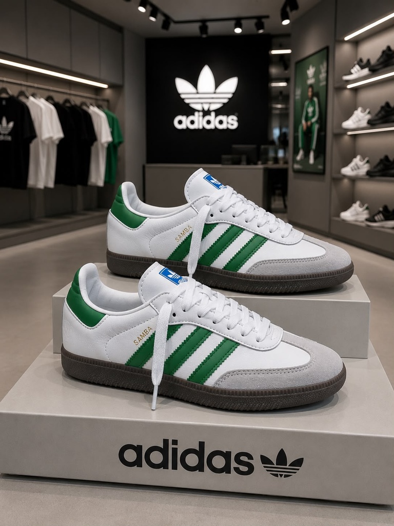 Adidas Samba Blanco Talon Verde AD455