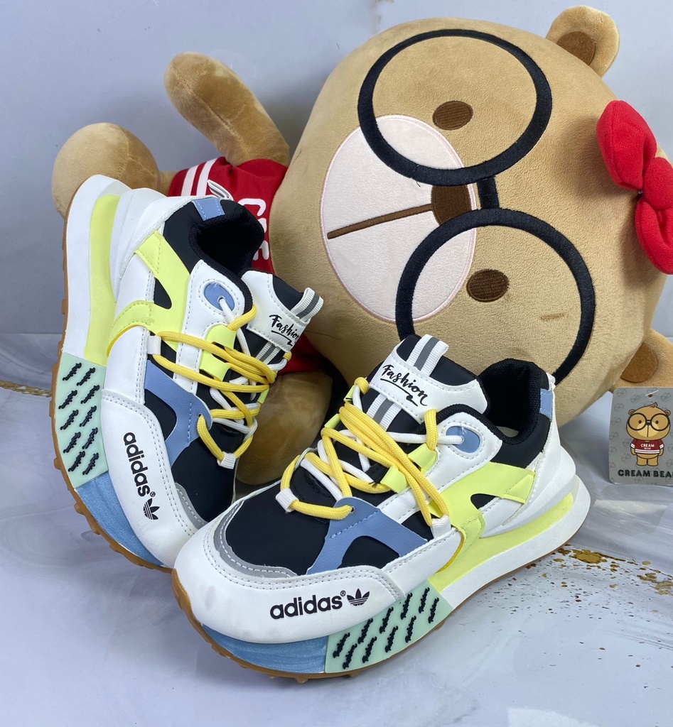 Adidas Fashion Plataforma Blanco Amarillo AD345