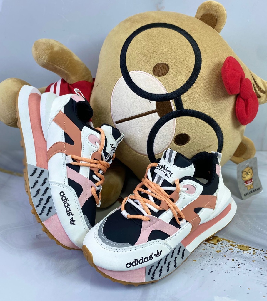 Adidas Fashion Plataforma Blanco Rosado Ad346