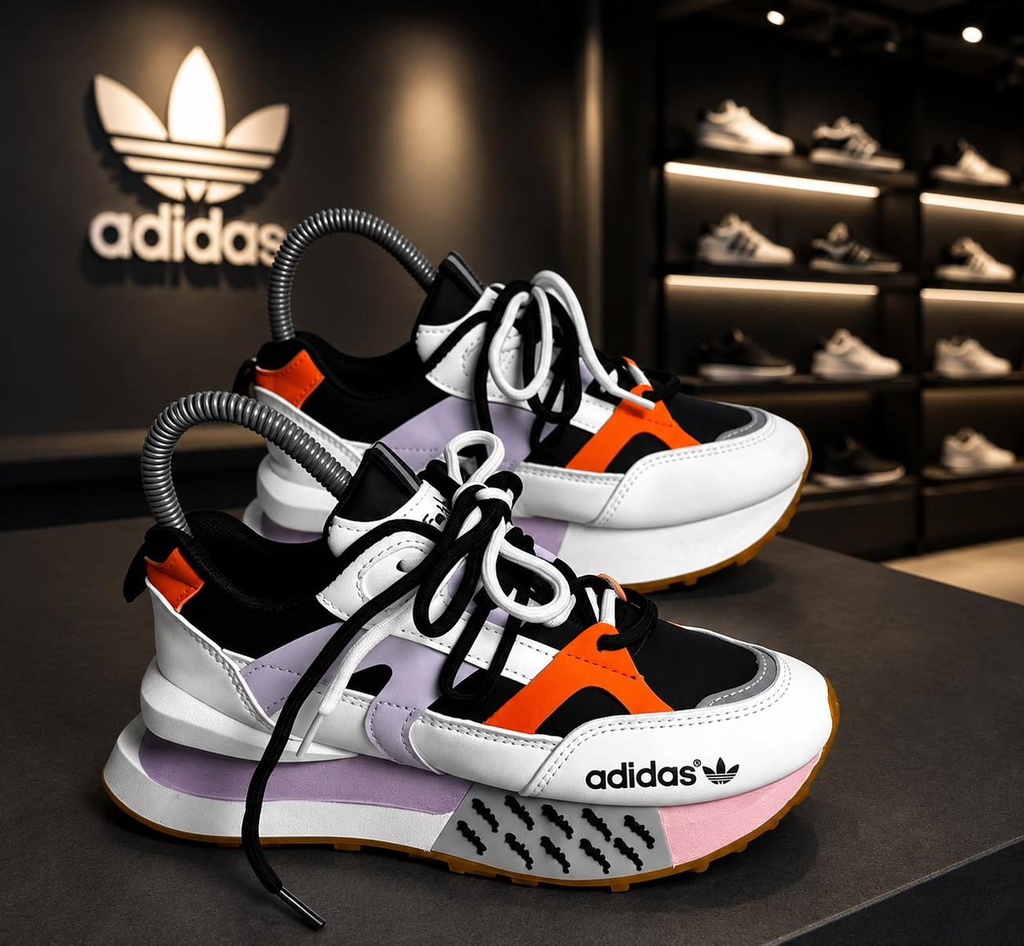 Adidas Fashion Plataforma Blanco Morado AD348
