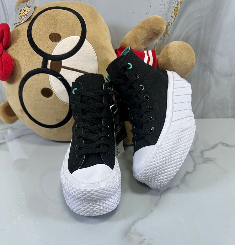 Converse Negro Suela Blanco Plataforma CV39