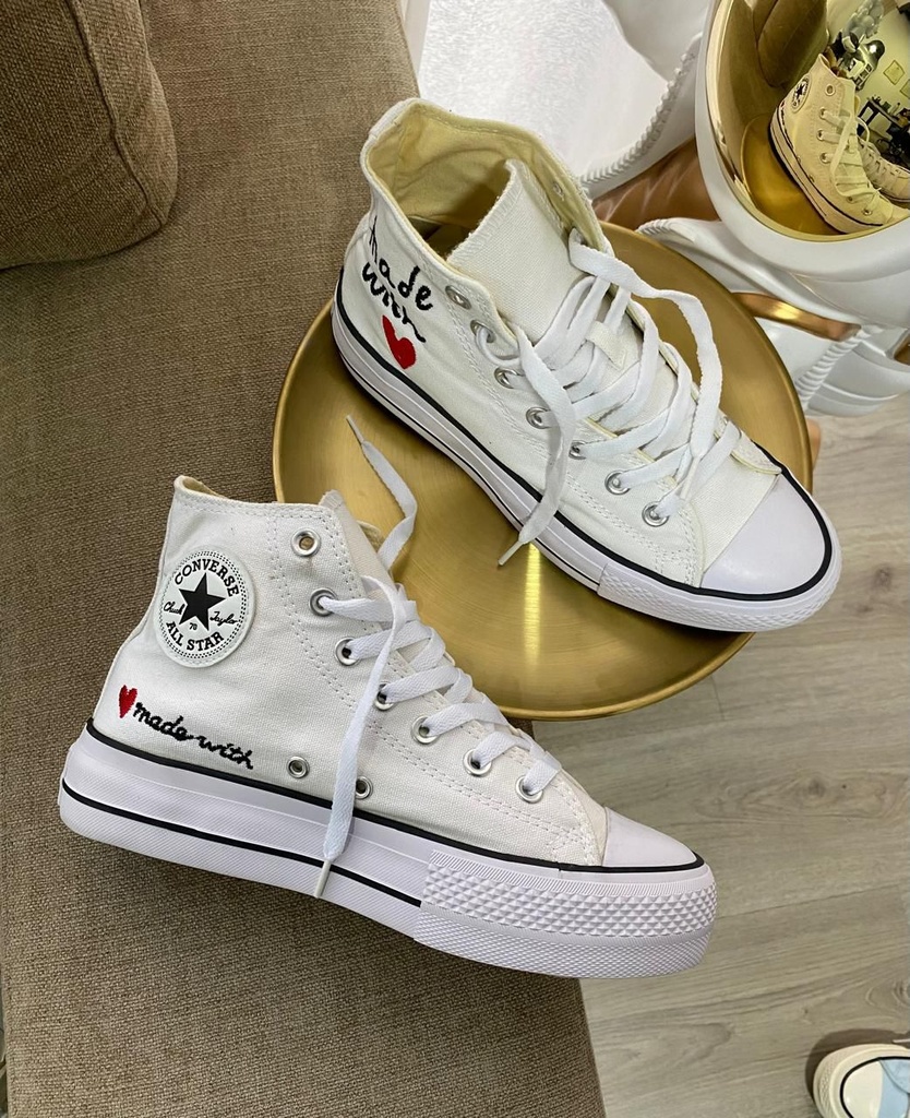 Converse Plataforma Bota Blanco Talon Corazon CV45