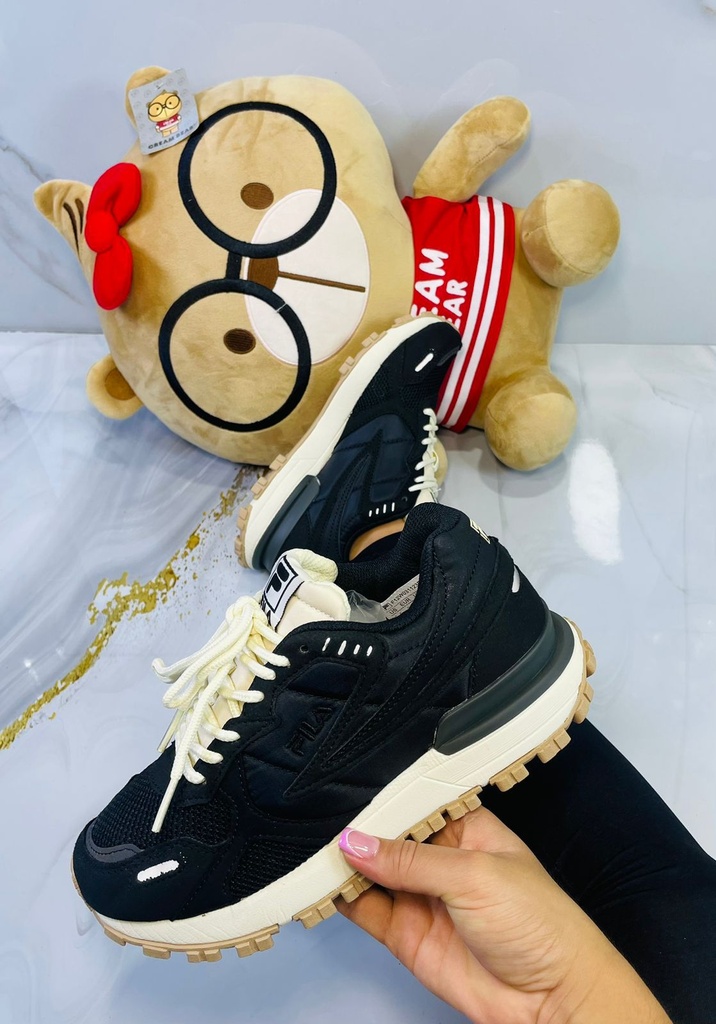Fila Negro Beige Suela Goma 