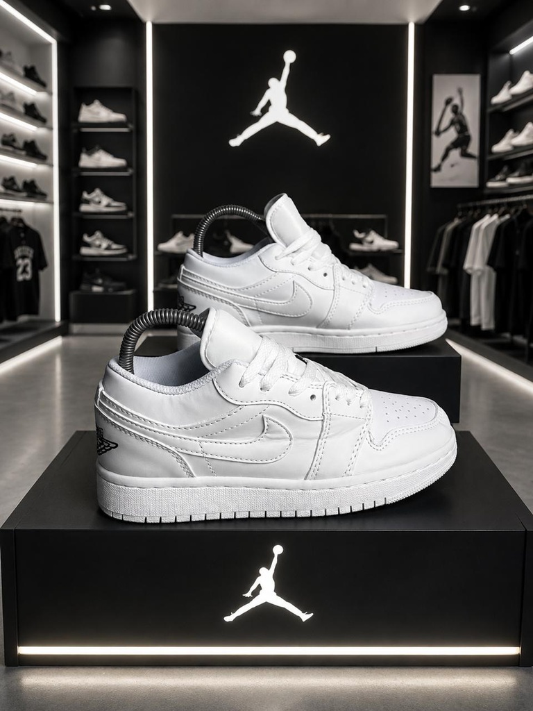 Jordan Retro 1 Bajito Blanco Tejido 