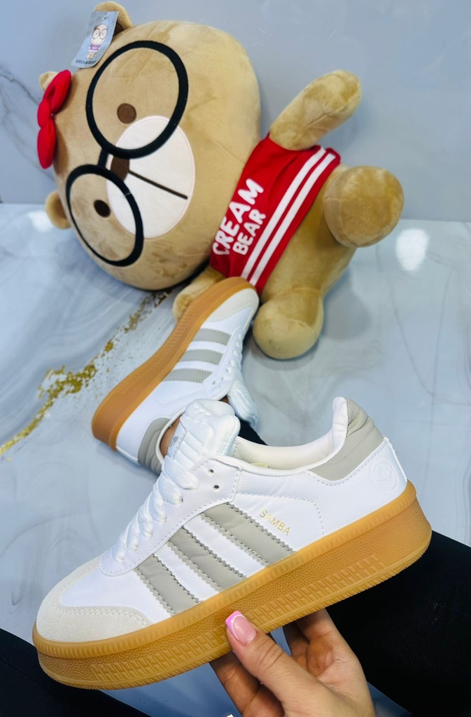 Adidas Samba Blanca Talon Gris 