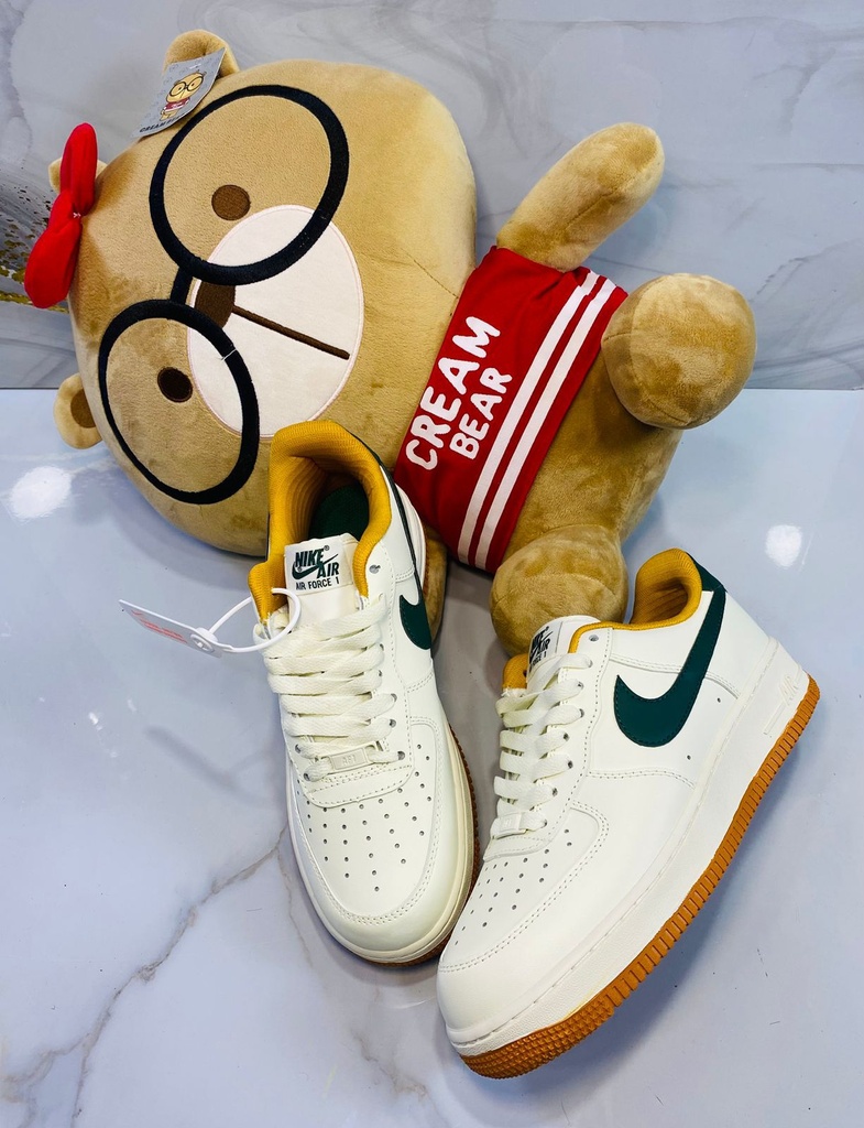 Nike Af-1 Beige Talón Verde