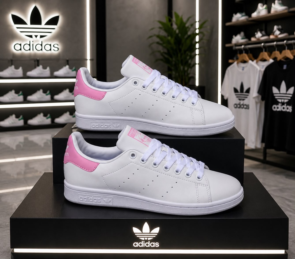 Adidas Stan Smith Blanco-Rosado