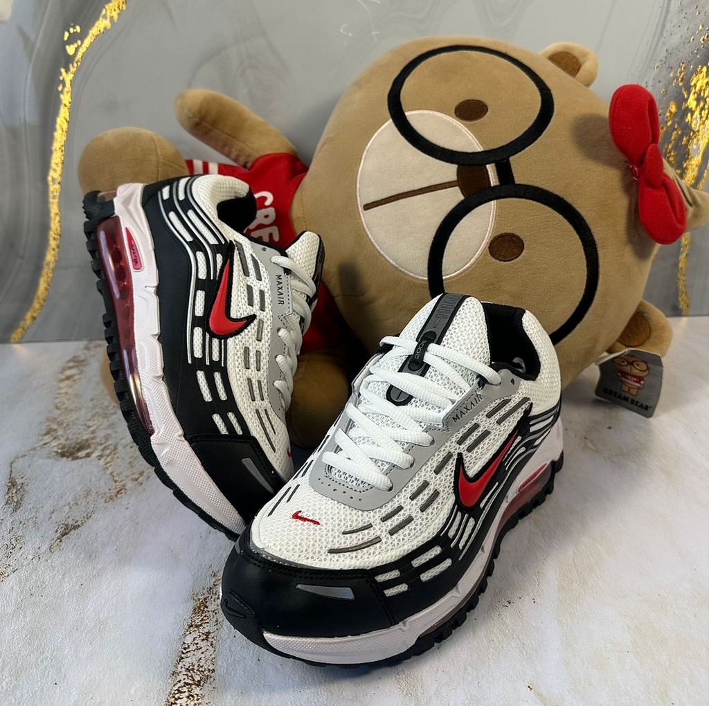 Nike Max Air Blanco-Negro Chulo Rojo