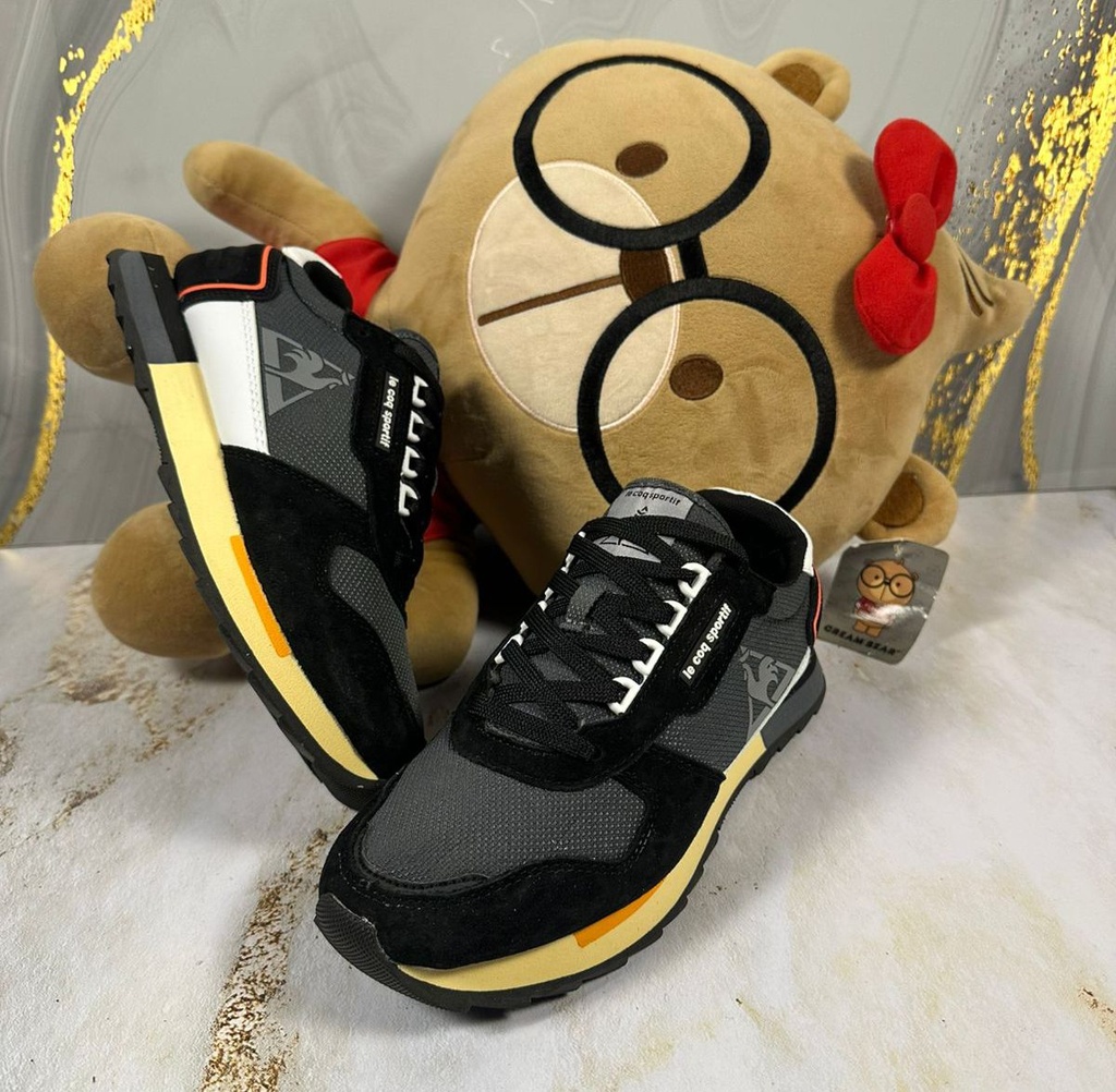 Le Coq Sportif Negro Gris-Suela Amarilla