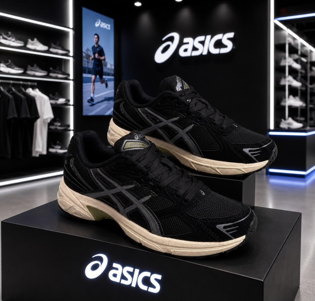 Asics Negro Suela Beige