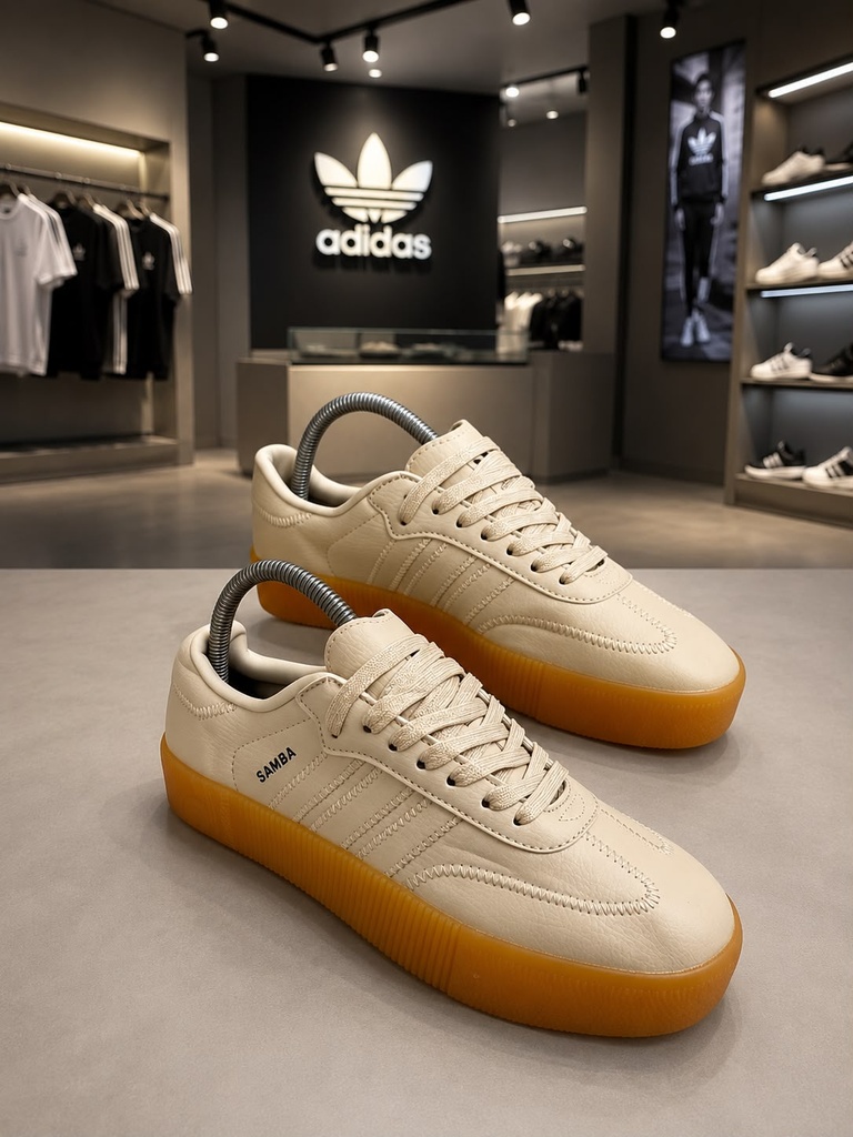 Adidas Samba Beige-Suela Goma