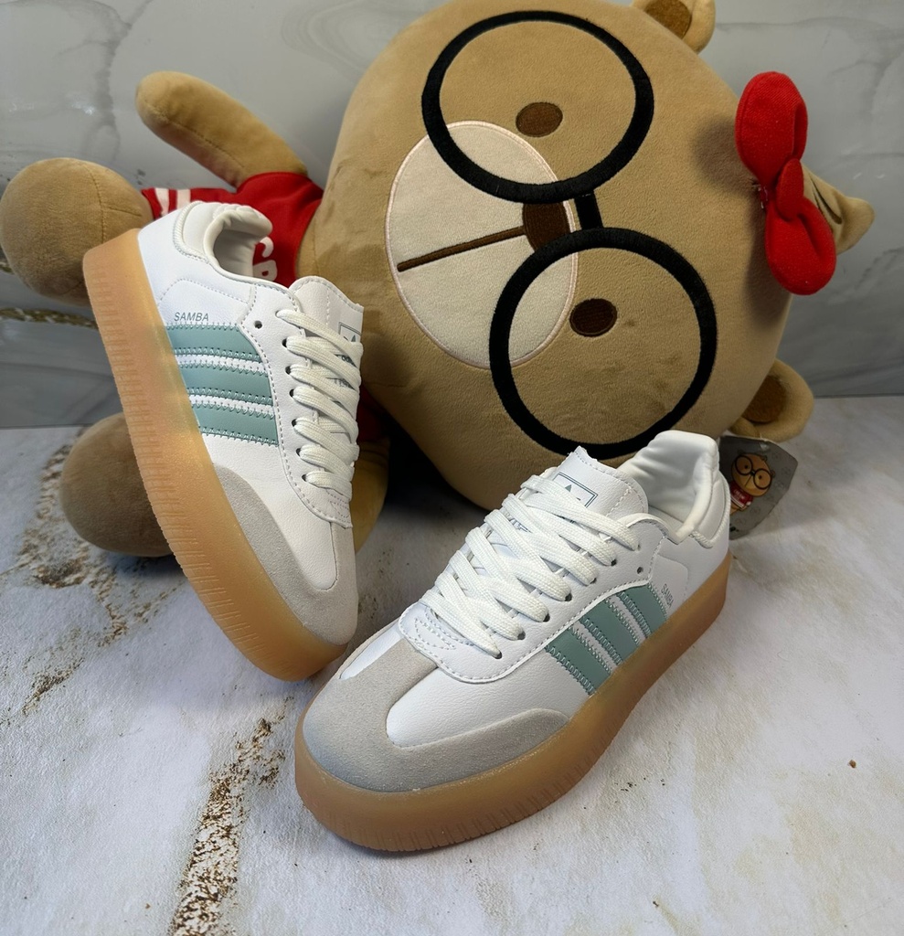 Adidas Samba Blanco-Verde Menta