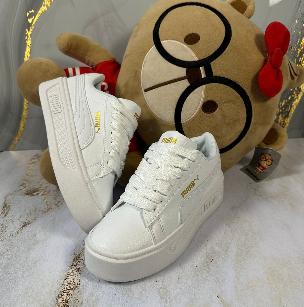 Puma Plataforma Blanca-Dorada