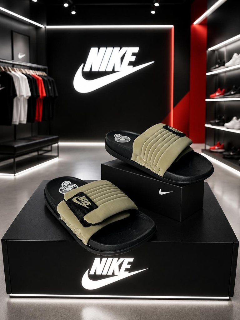 Chancla Nike Negro-Beige