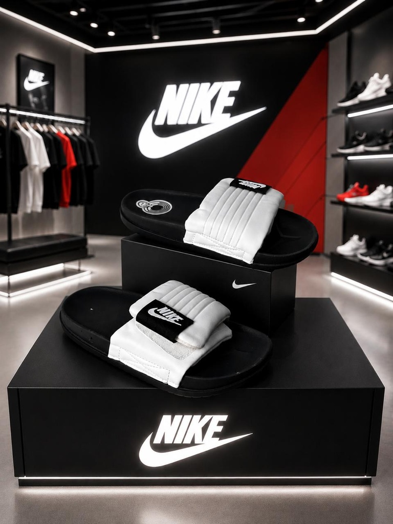 Chancla Nike Blanco-Negro