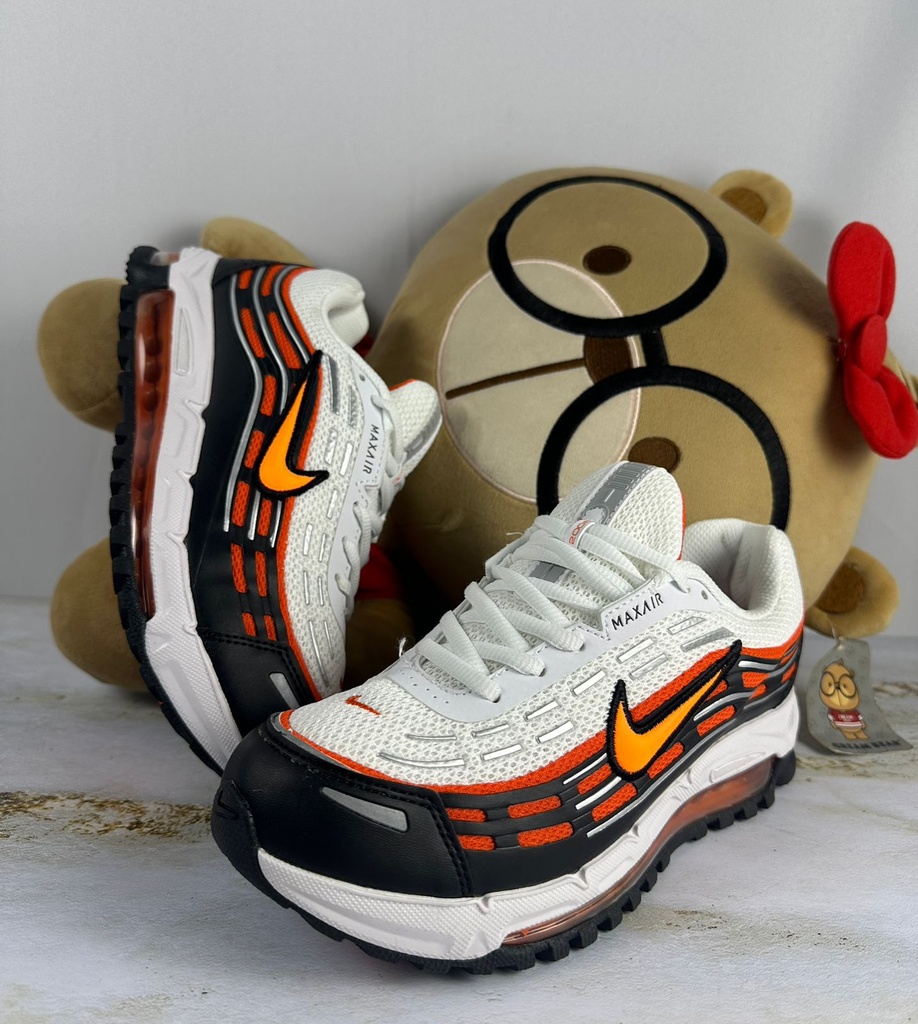 Nike Max Air Blanco Negro-Naranja