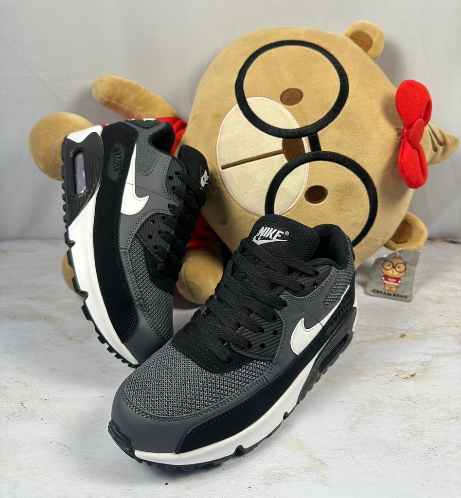 Nike Air Max 90 Gris Oscuro-Chulo Blanco