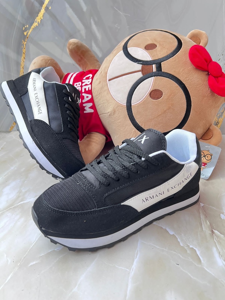 Armani Exchange Negro Linea Blanca