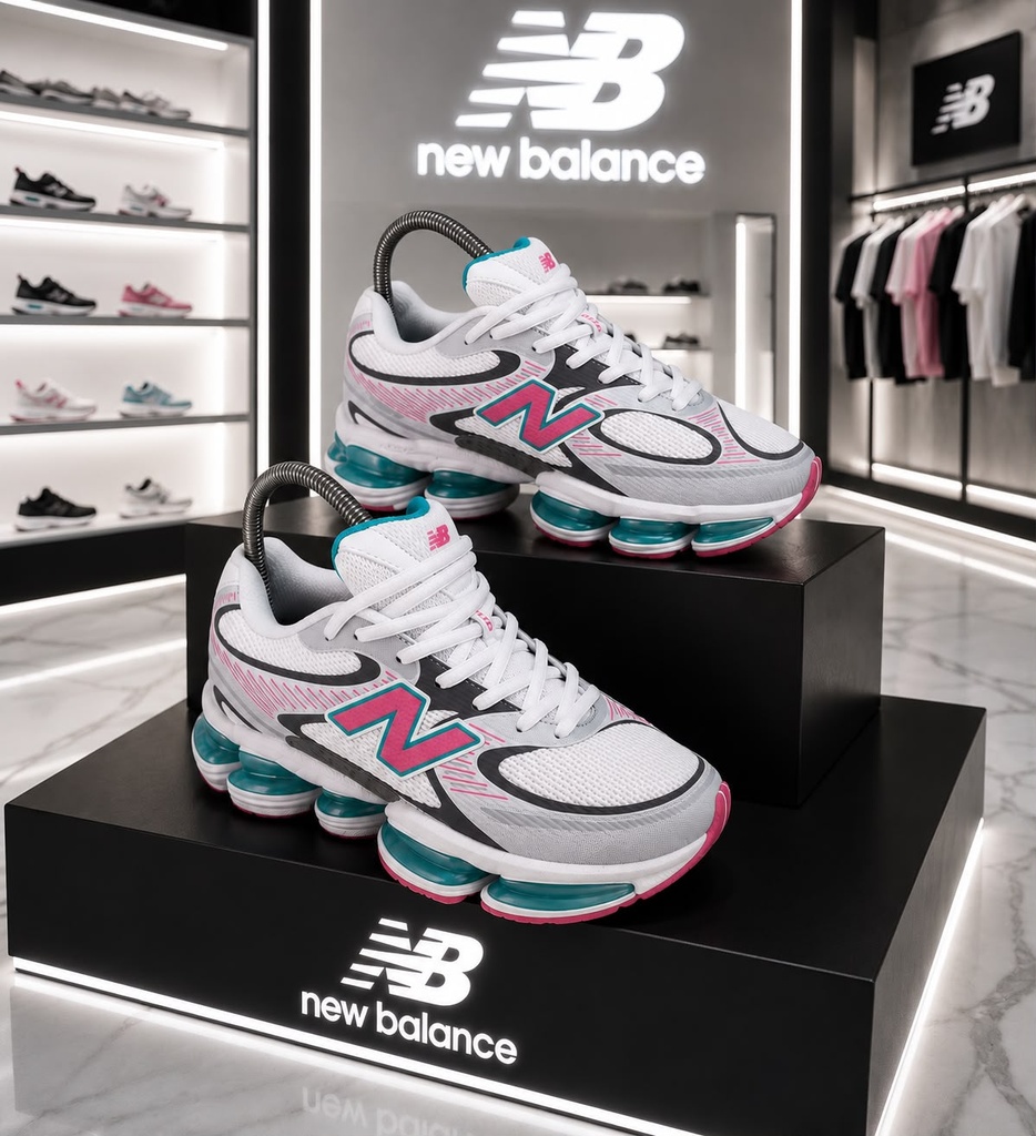 New Balance 2000 Blanco Suela Rosada