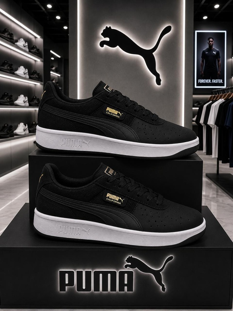 Puma California Negro Dorado-Fondo Negro