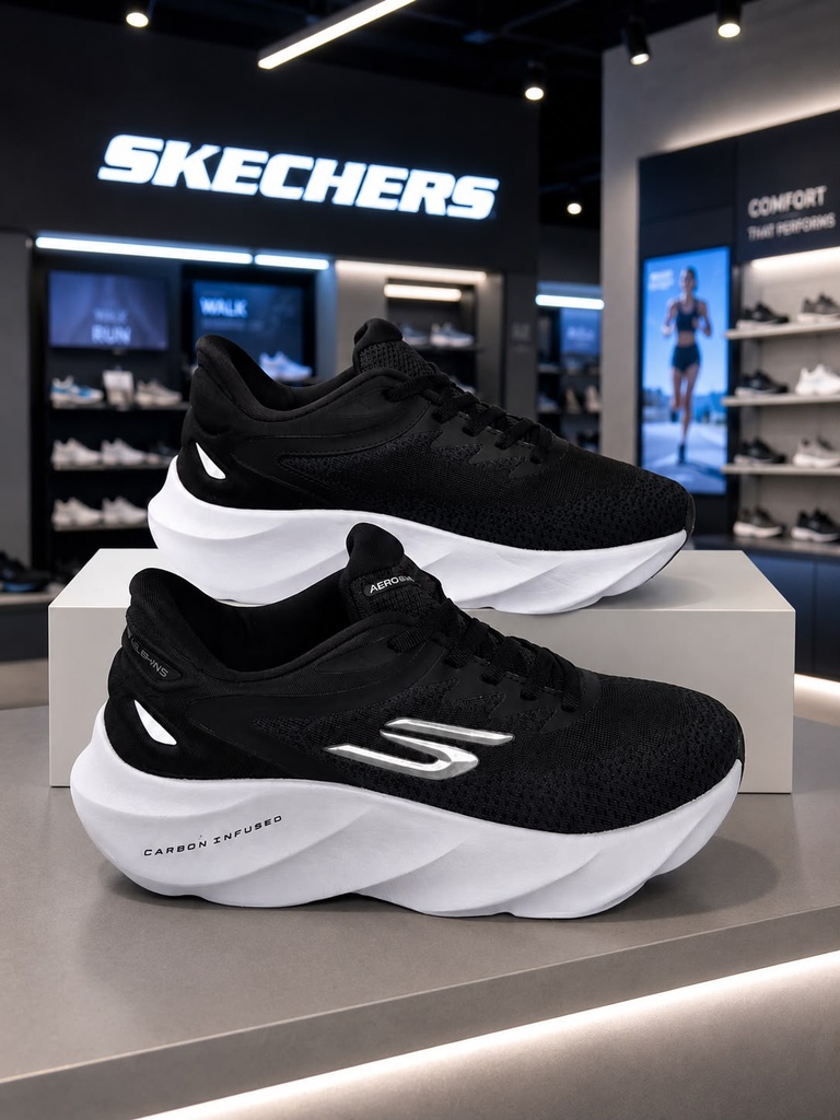 Skechers Aero Burst Negro Blanco 