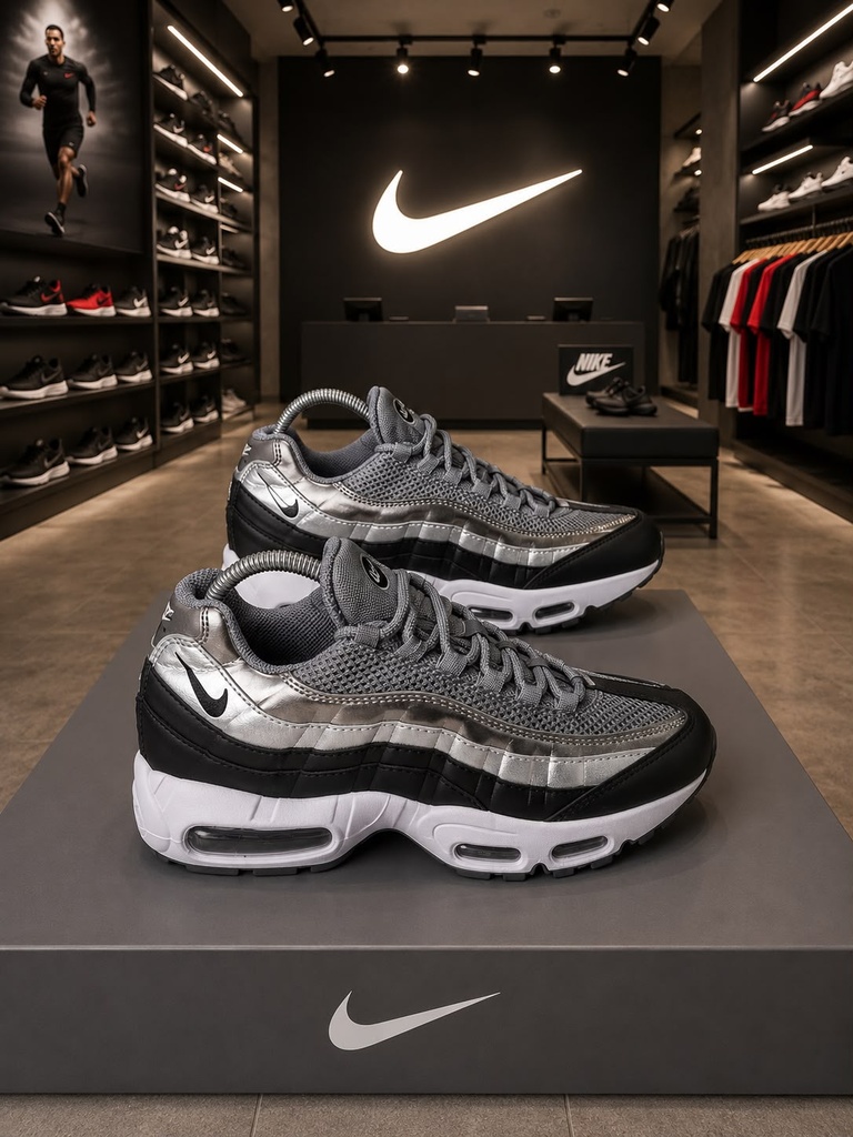 Nike 7 Camaras Plateado Suela Blanca