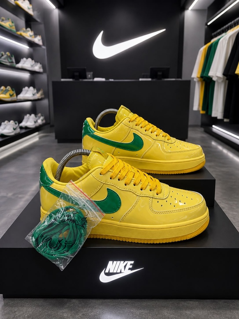 Nike AF1 Low Amarillo Verde Charol