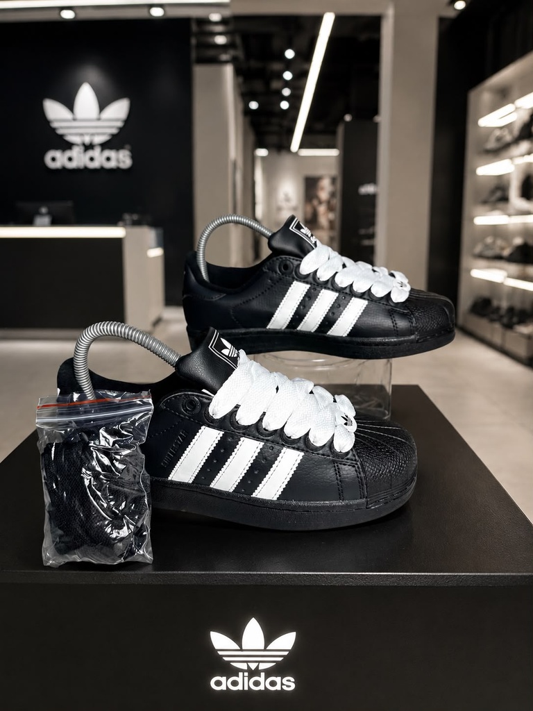 Adidas Superstar Negro Cordon Blanco