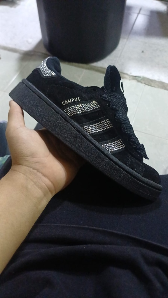 Adidas Campus Negro Todo Perlada