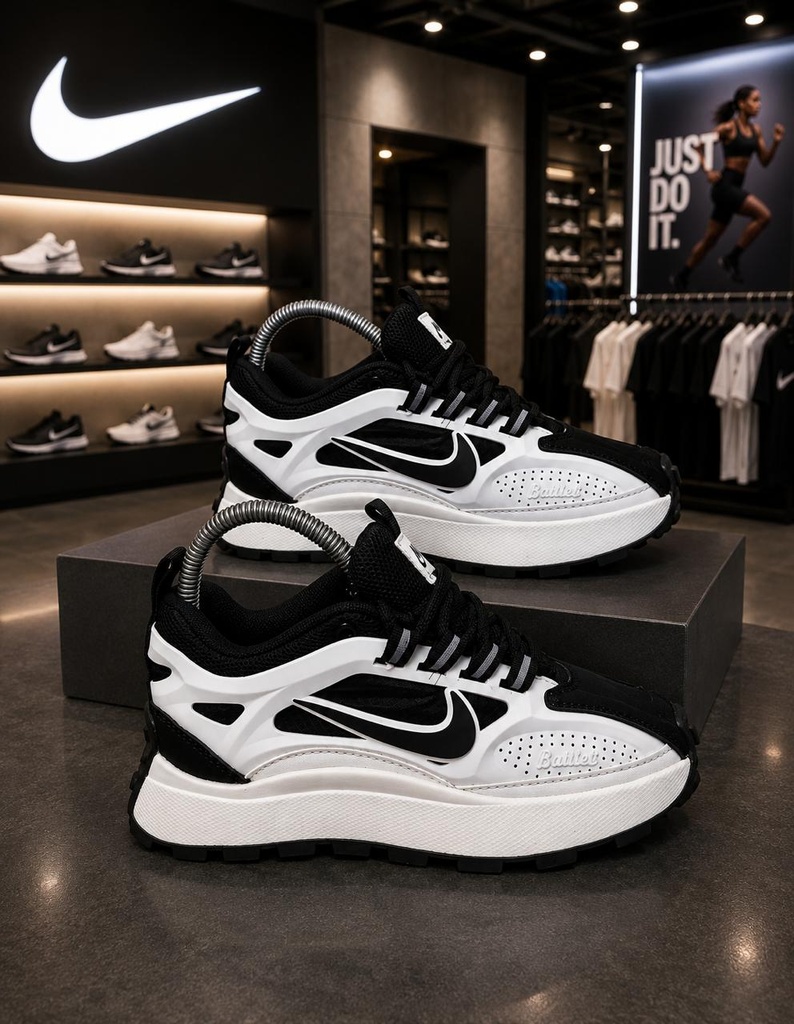 Nike Bailleli Blanca Chulo Negro NK724
