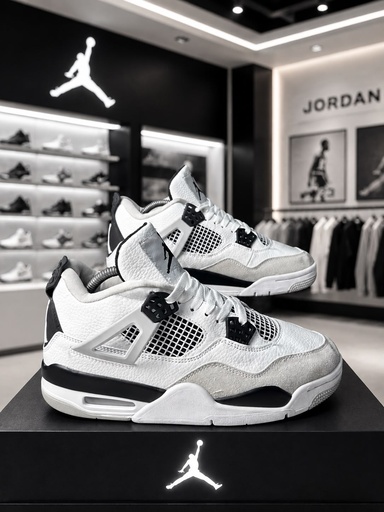 Jordan Retro 4 Blanco Negro JD247