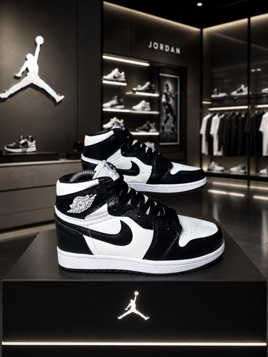 Jordan Retro 1 Bota Negro Blanco JD252