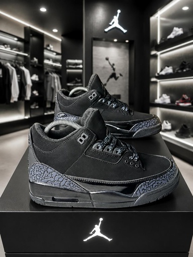 Jordan Retro 3 Todo Negro JD155