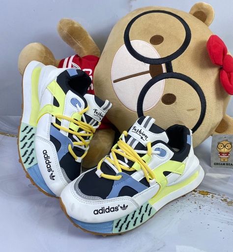 Adidas Fashion Plataforma Blanco Amarillo AD345