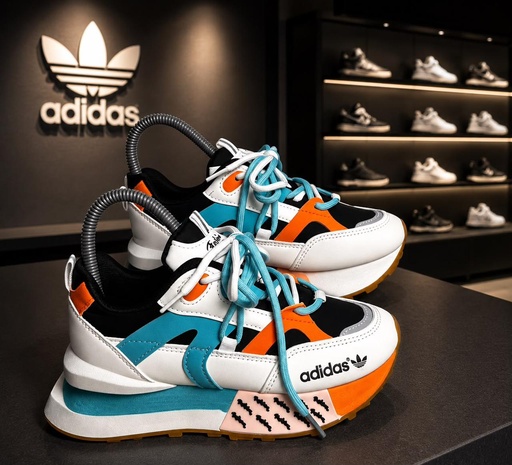 Adidas Fashion Plataforma Blanco Azul AD344