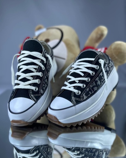 Converse Plataforma Negro Gris Bajita CV17