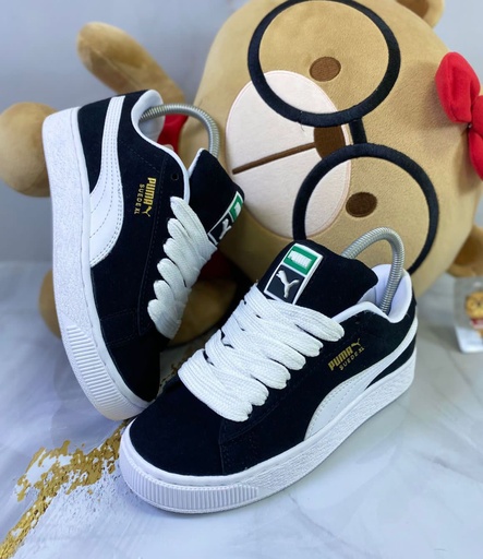 Puma Suede XL Negro Cordon Blanco 