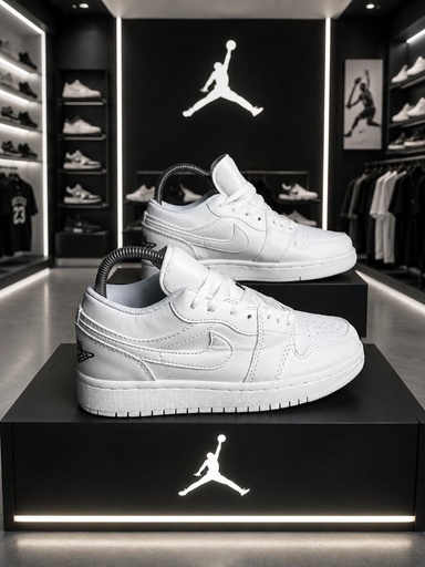 Jordan Retro 1 Bajito Blanco Tejido 