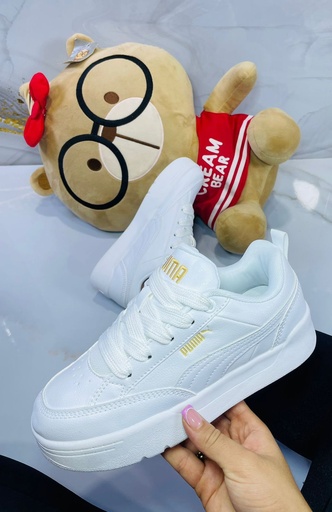 Puma Suela Alta  Blanca Dorada