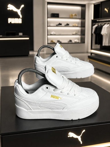 Puma Suela Alta  Blanca Dorada